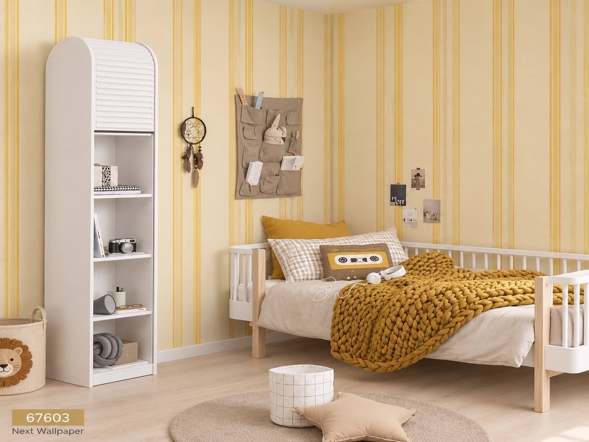 کاغذ دیواری کودک زرد 67603